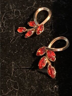 Vintage gold-filled and rhinestone screw back earrings